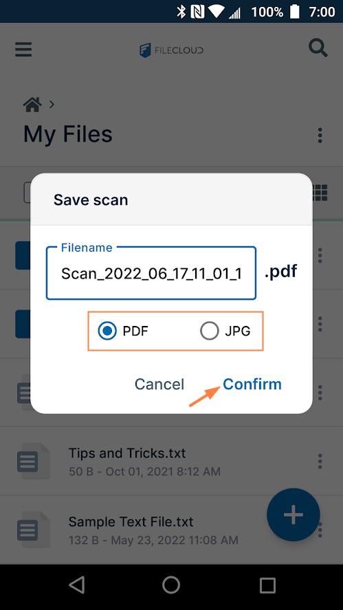 Scan A Document From Android FileCloud Docs Server